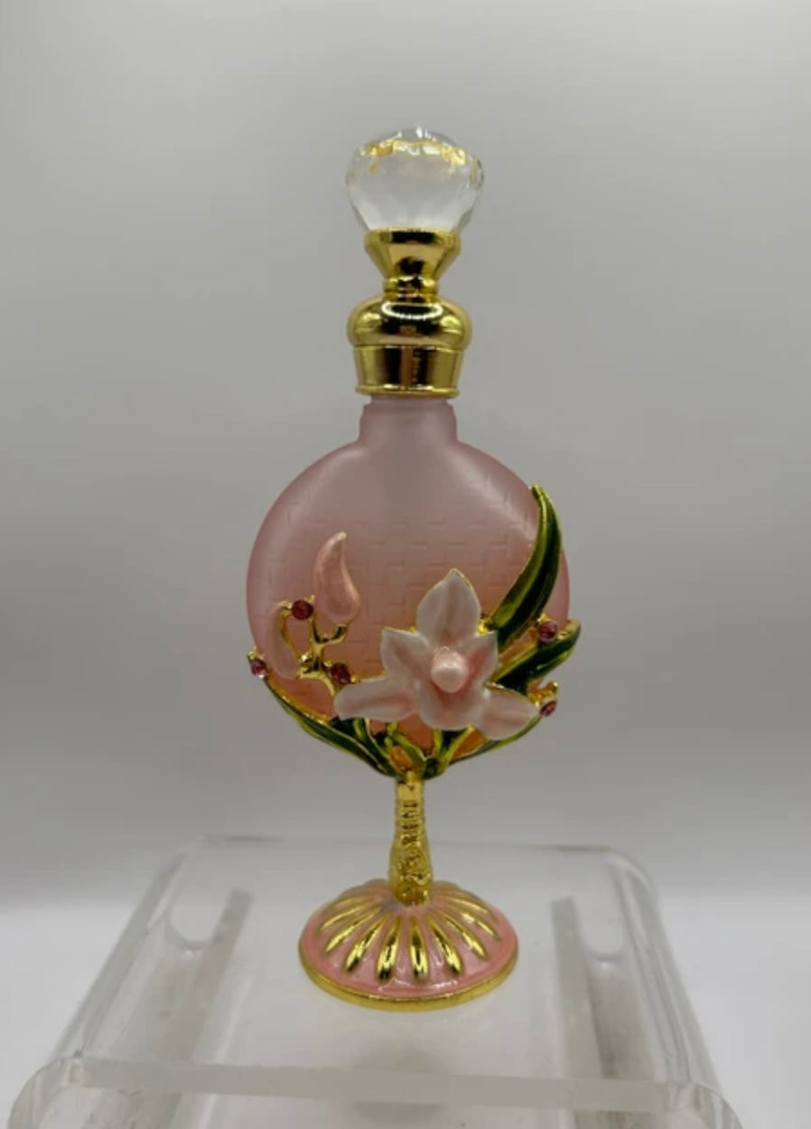 PB- Tall Pink Flower Perfume Bottle