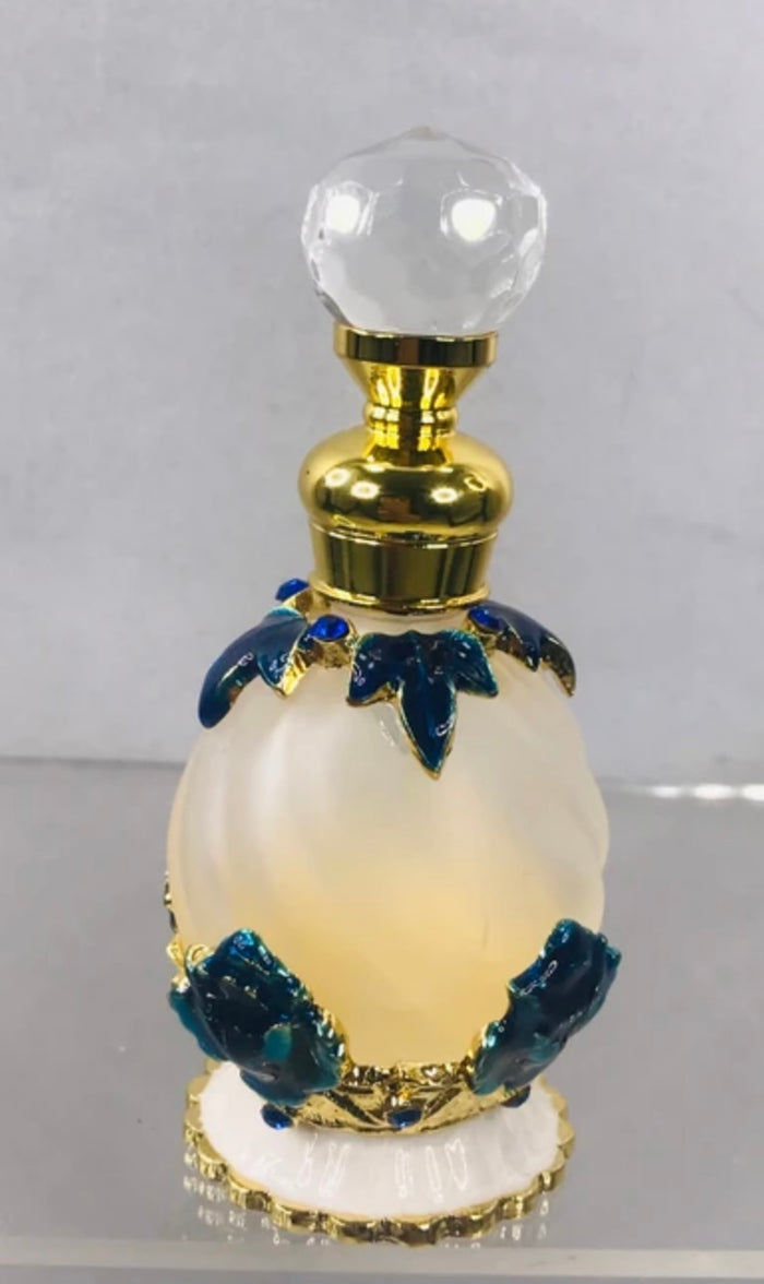 PB-Blue & Gold Rose Perfume Bottle