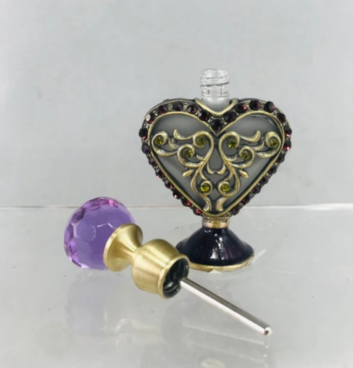 PB-Metal heart shape glass perfume bottle