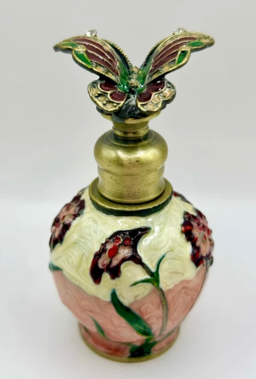 PB-Pink Floral Perfume bottle with Butterfly